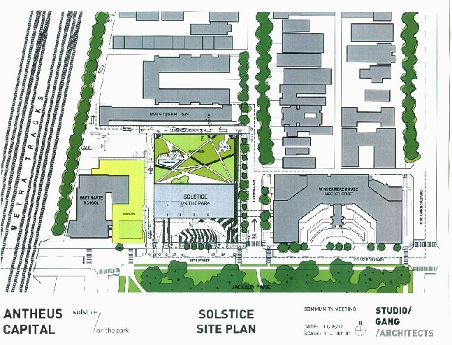 Site plan of Soltice on the Park (Windermere West). Antheus Capita,,Studio/Gang?Architects. 11/15/07