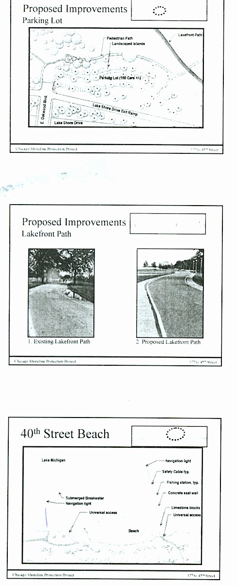 proposed improvements 37gh -45th to parking, lakefront path, beach