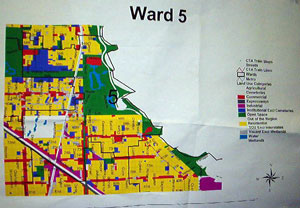 Zoning forum- 5th Ward land use map displayed