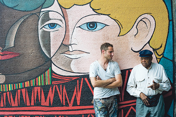 Photo of "Childhood is Without Prejudice" with artists- see decr. above.