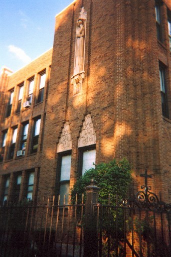 Views of Alfonso Ianelli dec, Barry Byrne design, St. Thomas Appostle church and school, 55th between Woodlawn and Kimbrk