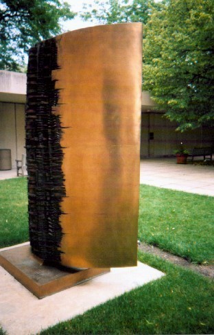 Armando Pomodoro, Grande Radar, 1963. 2 views. Outside Smart Museum