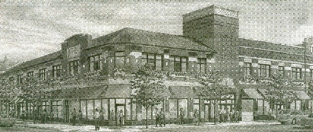 Rendering of Harper Theater/53rd Street "Heart of Hyde Park" redevelopment. Brinshore, Baum and Baum, University of Chiicago. From Hyde Park Herald,  November 25, 2006