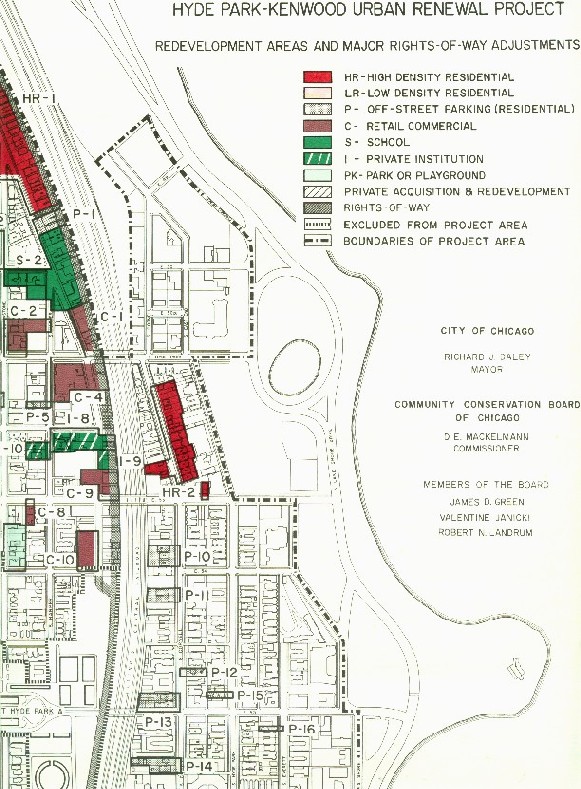 The 1960 version of the Urban Renewal bluepirint, in several areal sections.