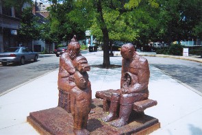 Harper Court with "People Watching" by Matthew Freedman