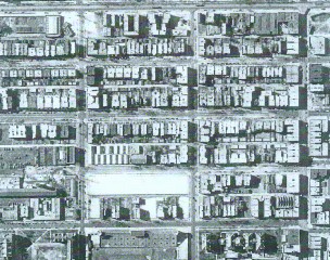 2 area photos showing building density and coverage in central (55th) and southwest Hyde Park