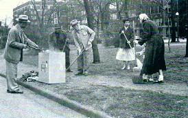 HPKCC mobilizes a block club for cleanup in the early 50s near a test-case converted building.