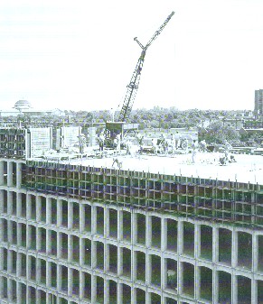 I.M. Pei designed University Apardments going up 1960. Orig. UC  News Office