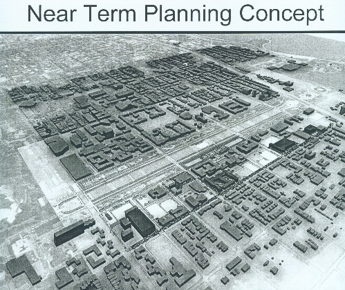 Isometric of look of South Campus after Near-Term (2008) redevelopment. The University of Chicago