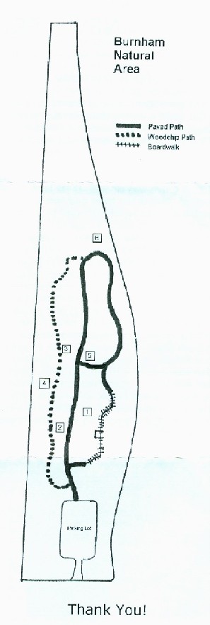 Map, Burnham Nature Trail and sanctuary