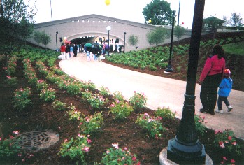 Underpass and plantings from west