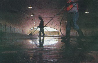 May 30, 2004. Last minute cleaning 63rd St. underpass