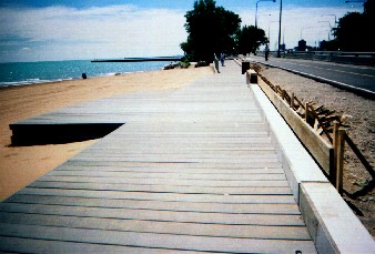 Access ramp off boardwalk to beach