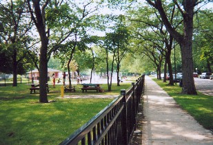 Kenwood Park coming west ward from  northeas past tennis courts