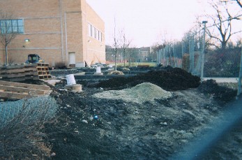 Constructing the Nichols formal garden bed extension Dec. 2003