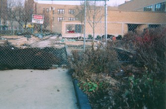 Constructing the Nichols formal garden bed extension Dec. 2003