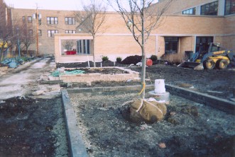 Constructing the Nichols formal garden bed extension Dec. 2003