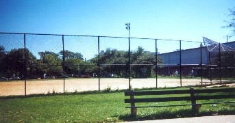 Backstop of the Nichols softball field