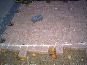 Detail of brick pavers Nichols Park