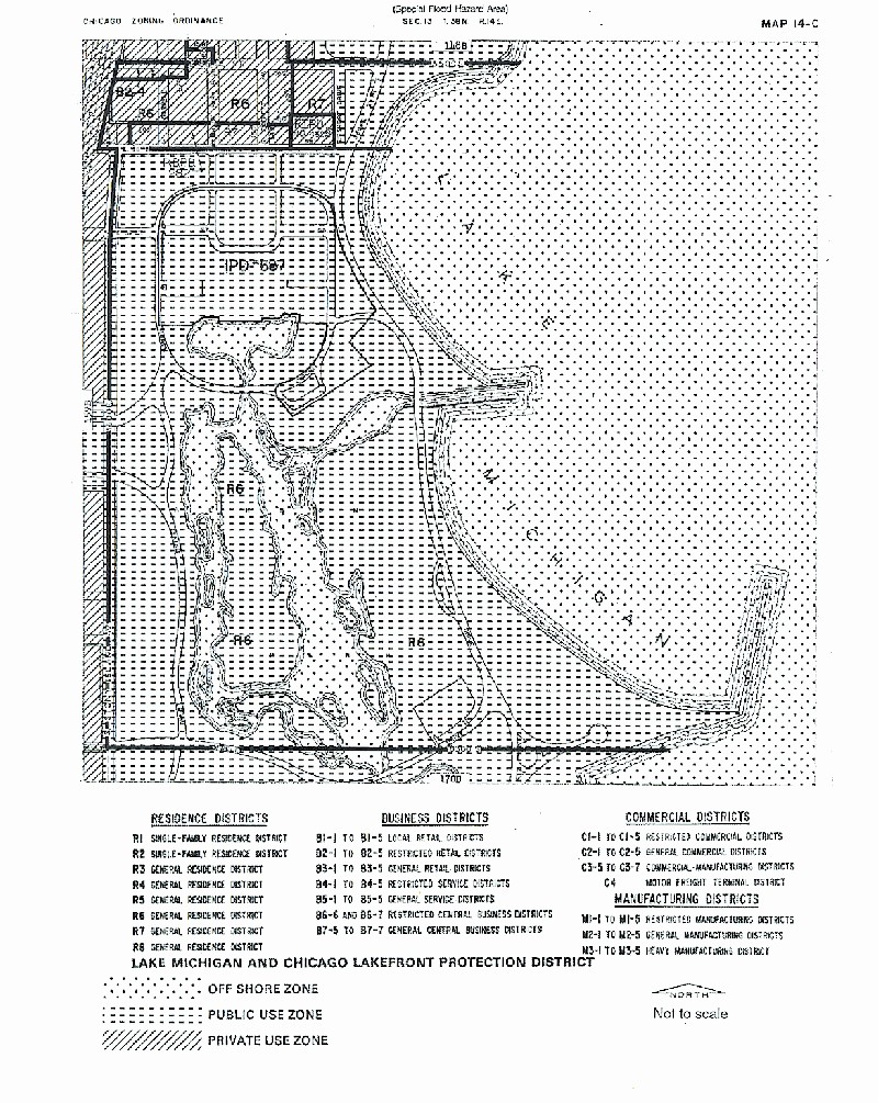 Specific zoning of the Jackson Park area with key and diff. public and private use