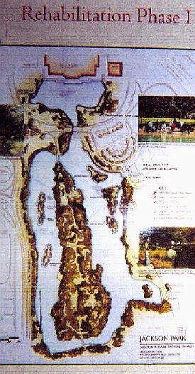 Poster of existing and proposed changes, Lagoon Rehabilitation Pahase I. sign