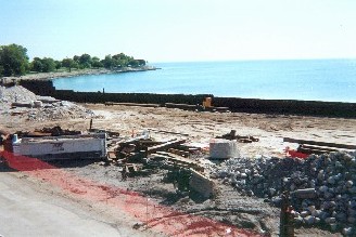 Early stages of construction of the 57th underpasses and bridges