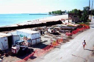 Early stages of construction of the 57th underpasses and bridges