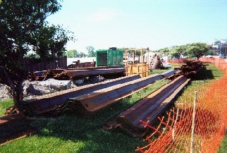 Early stages of construction of the 57th underpasses and bridges