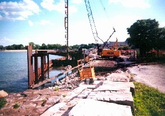 Early stages of construction of the 57th underpasses and bridges