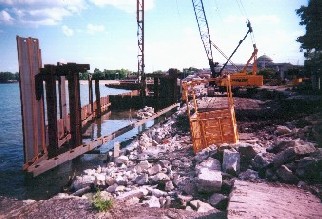Early stages of construction of the 57th underpasses and bridges