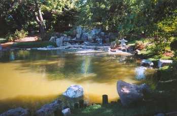 Pond below the waterfall, Osaka Garden