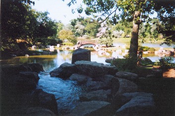 At the top of the new Osaka Garaden waterfall