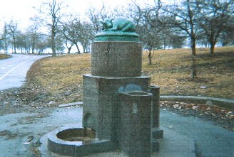 David Wallach Memorial Fountain and sculpture