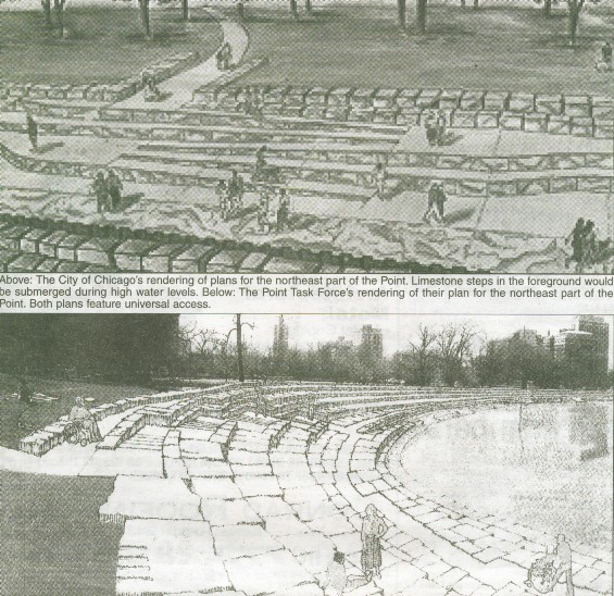 city and Task Force  competing plans, renderings, northwest end