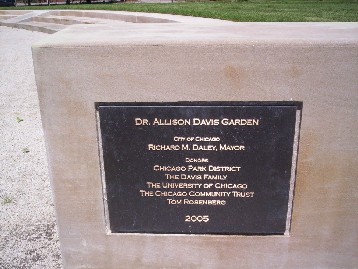 Davis Garden plaque, Washington Park